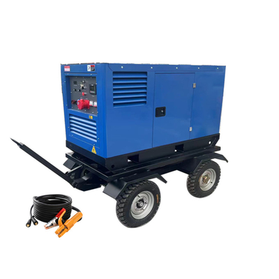 मिलर 800A 400Amp DC AVR ब्रशलेस डीजल वेल्डर जनरेटर यूनिट पहियों के साथ